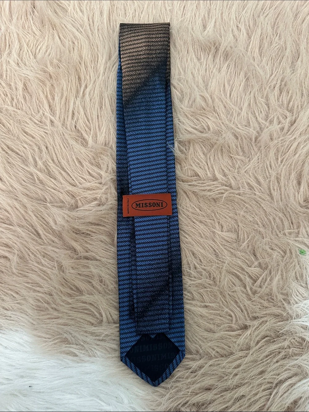 Missoni Navy and Black Diagonal Micro-Stripe Men's Tie
